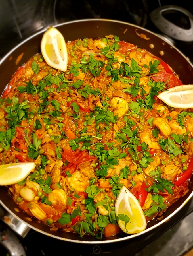 chicken and chorizo paella