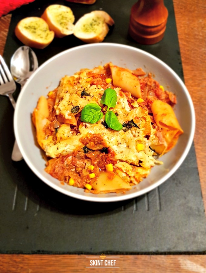 Tuna Pasta Bake is perfect for a midweek family meal, and it's tasty, quick and is made using cheap, basic store cupboard ingredients.