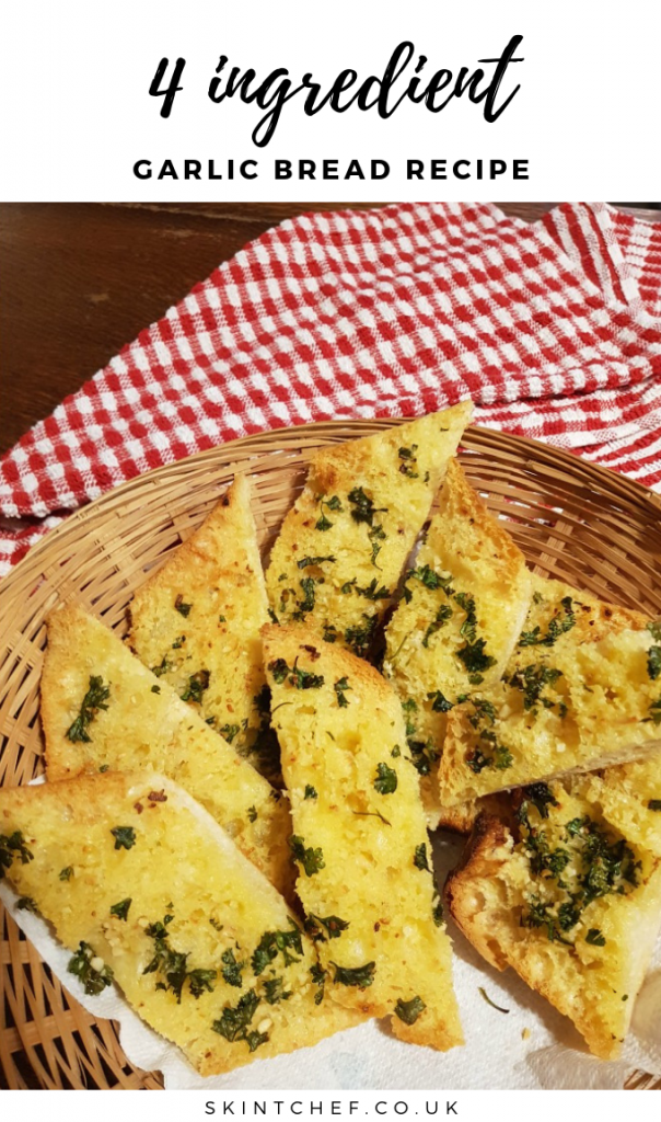 Our delicious garlic bread recipe has 4 simple ingredients with 3 easy steps that lead to one satisfied tummy! You'll enjoy it as a side or just to nibble on its own.