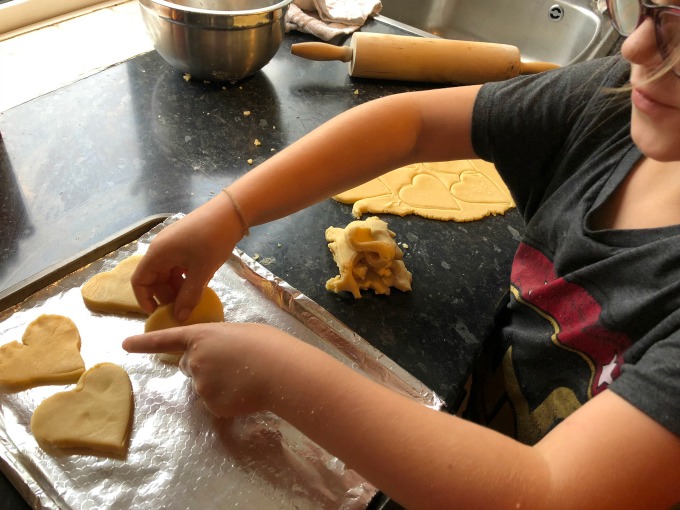 shortbread on a baking tray