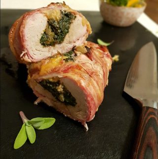 stuffed pork tenderloin wrapped in bacon